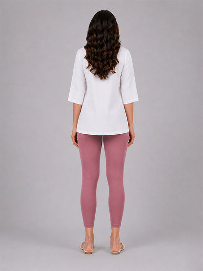 Rose Wine Cotton 7/8 Leggings