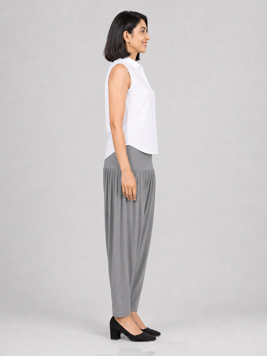 Grey Cotton Patiala Pants