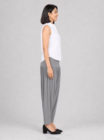 Grey Cotton Patiala Pants