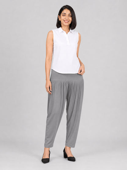 Grey Cotton Patiala Pants
