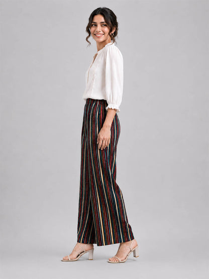 Black AOP Printed Palazzo