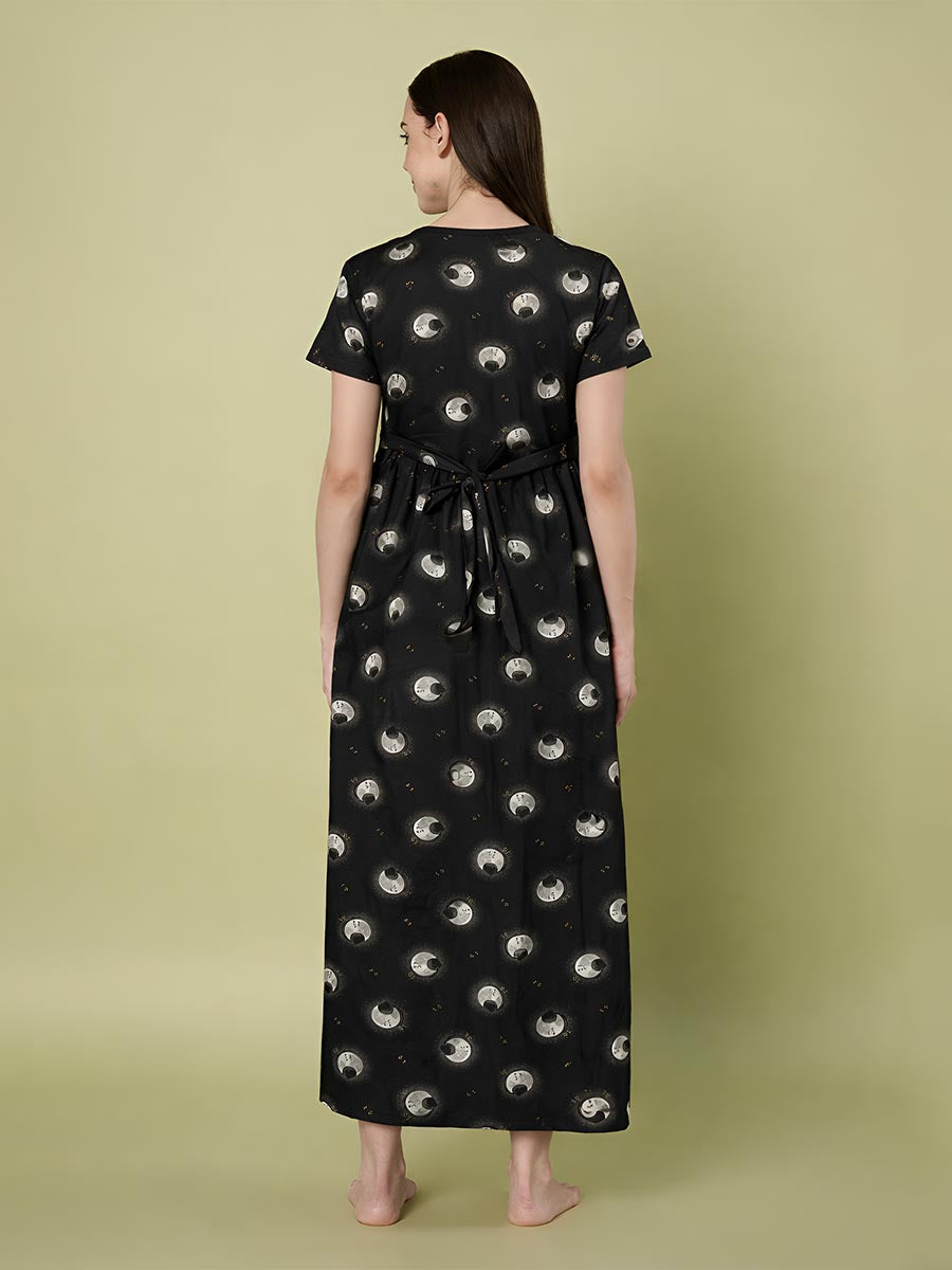 Black AOP Printed Maternity