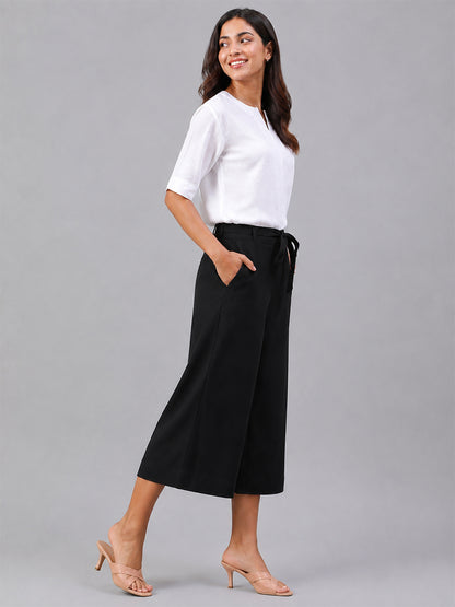 Rayon Culottes Black Pant