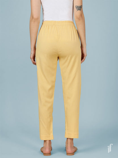 Skin-Tone Woven Kurti Pant