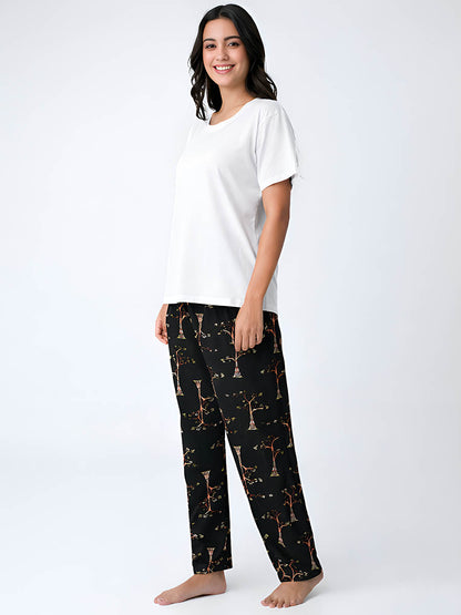 Black AOP Night Pant