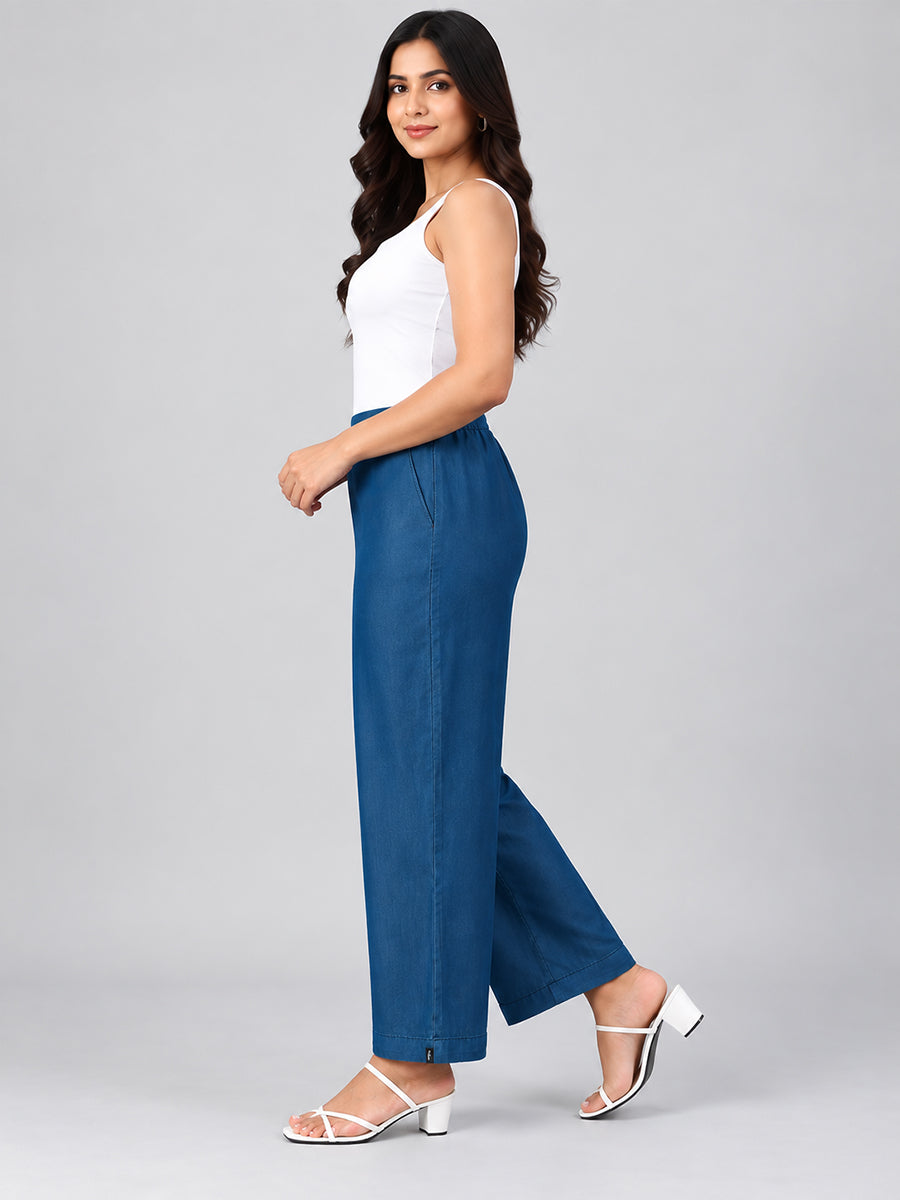 Soft Denim Palazzo Pants