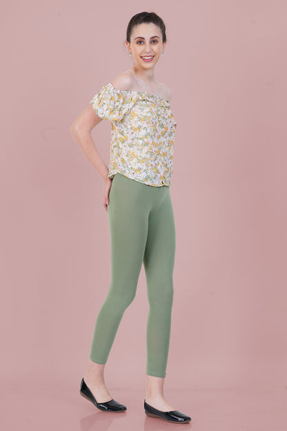 Water Cress Cotton Ankle Leggings