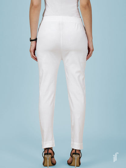 White Woven Kurti Pant