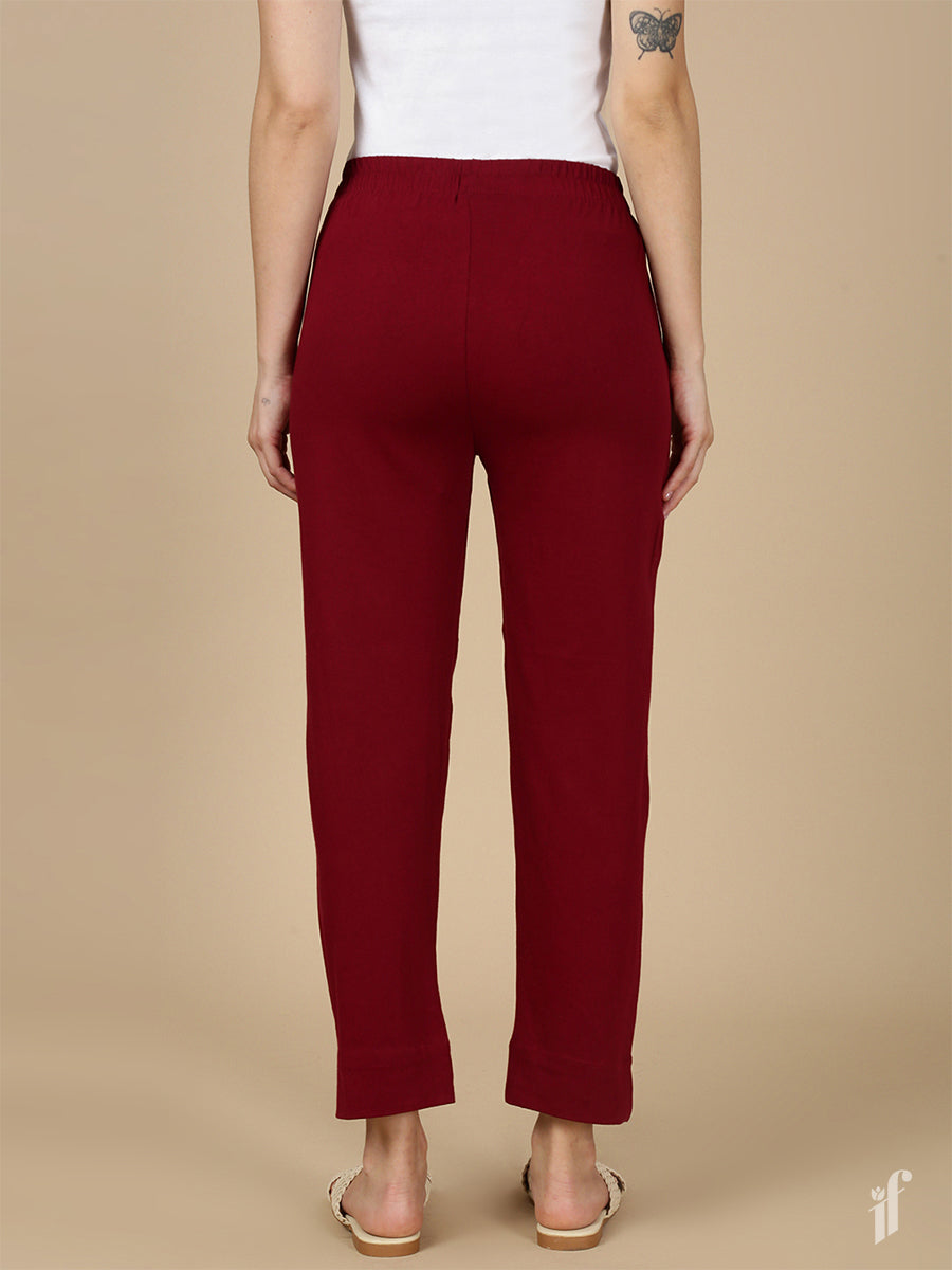 Maroon Knitted Kurti Pant