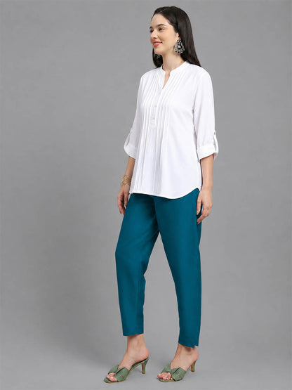 Silky Kurti Pant Rama Blue