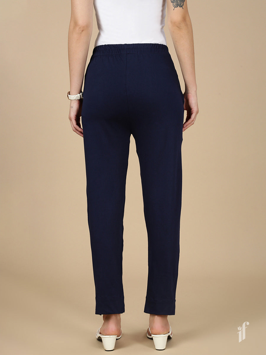 Navy Knitted Kurti Pant