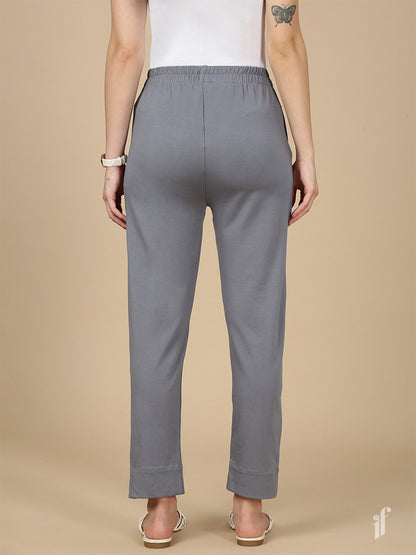 Grey Knitted Kurti Pant