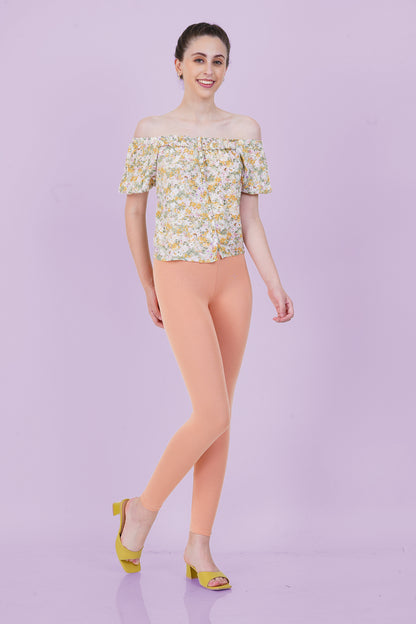 Terra Cotta Cotton Ankle Leggings