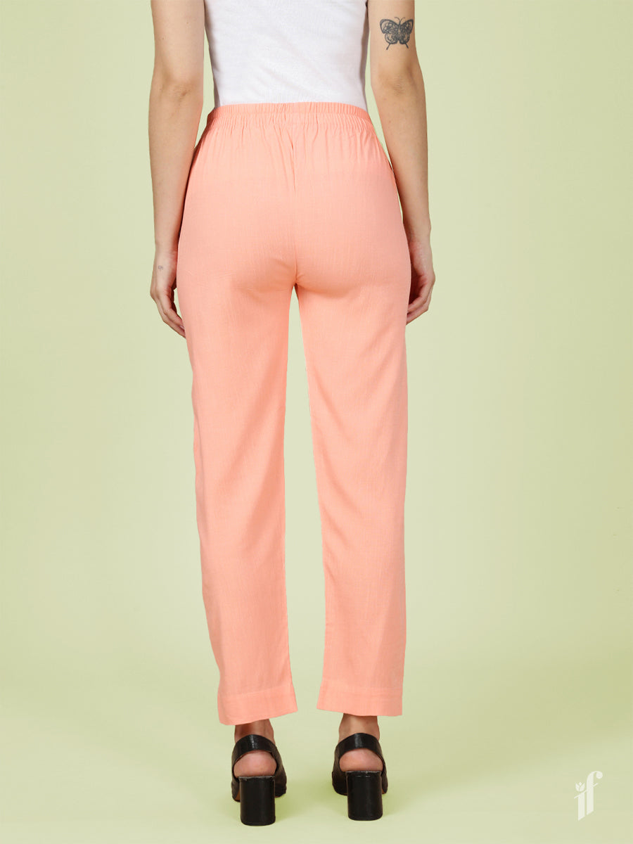 Pink Woven Kurti Pant