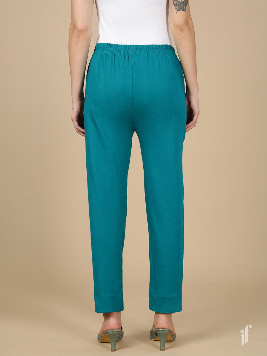 Rama Blue Knitted Kurti Pant
