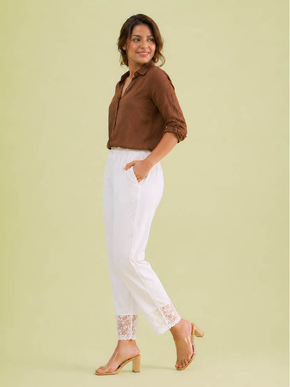 White Lace kurti Pant