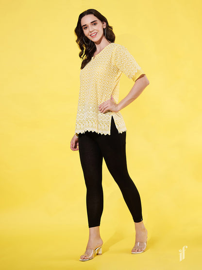 Black Cotton 7/8 Leggings