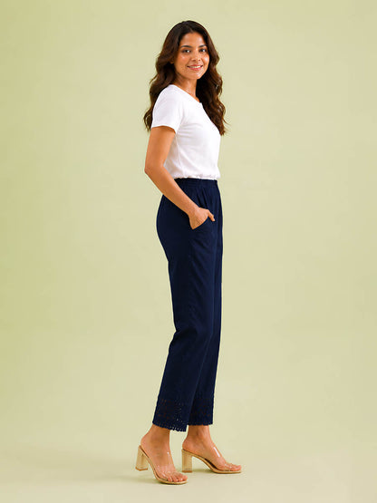 Navy Lace Kurti Pant