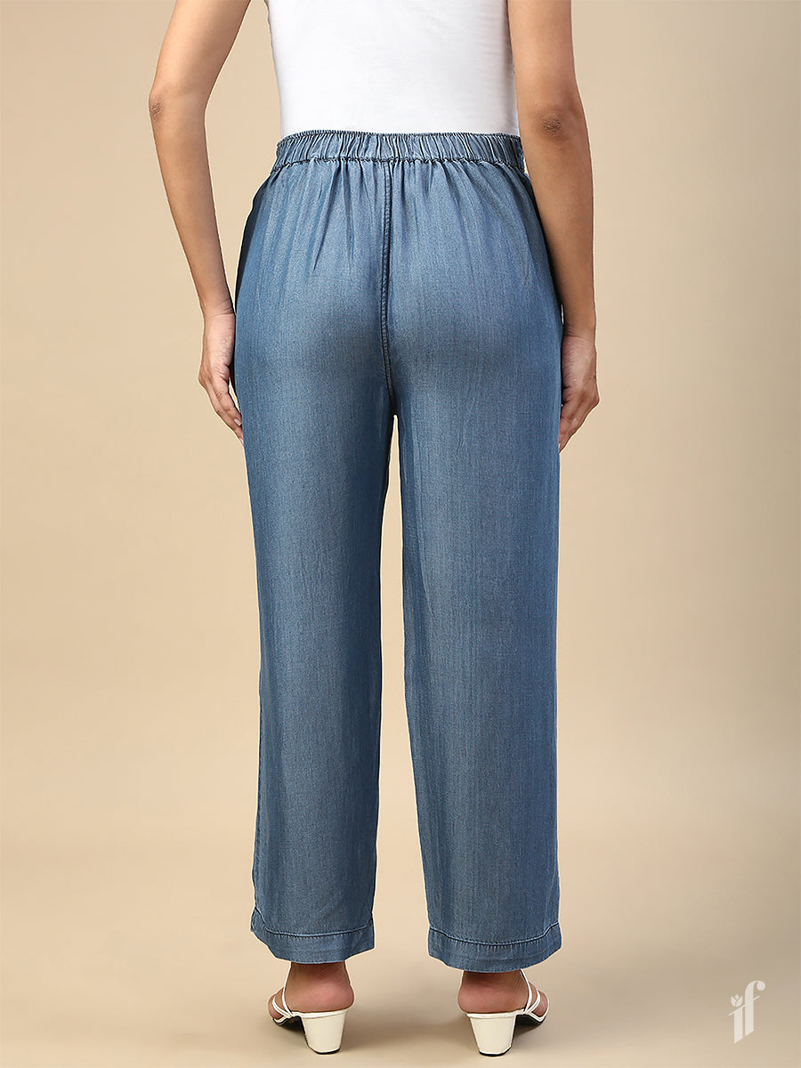 Soft Denim Palazzo Pants