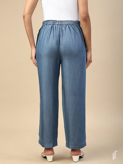 Soft Denim Palazzo Pants