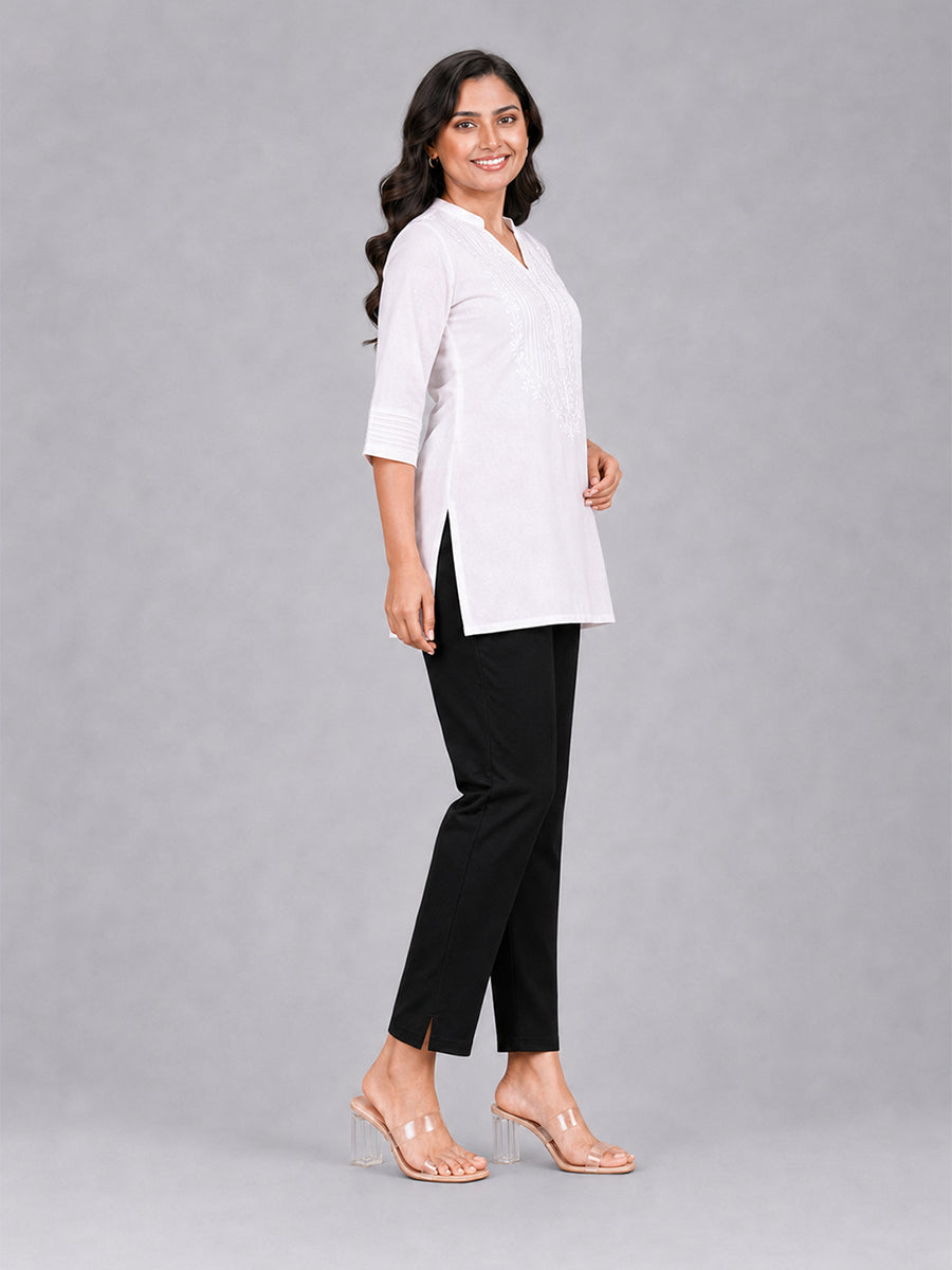 Black Woven Kurti Pant