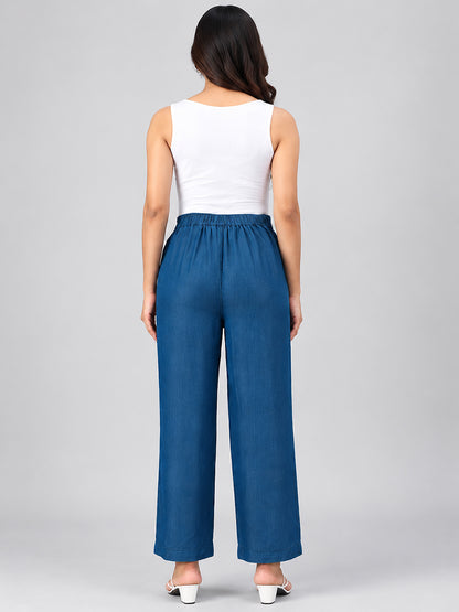 Soft Denim Palazzo Pants