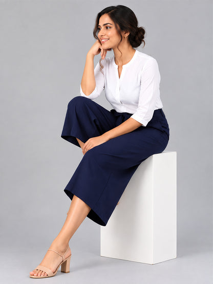 Rayon Culottes Navy
