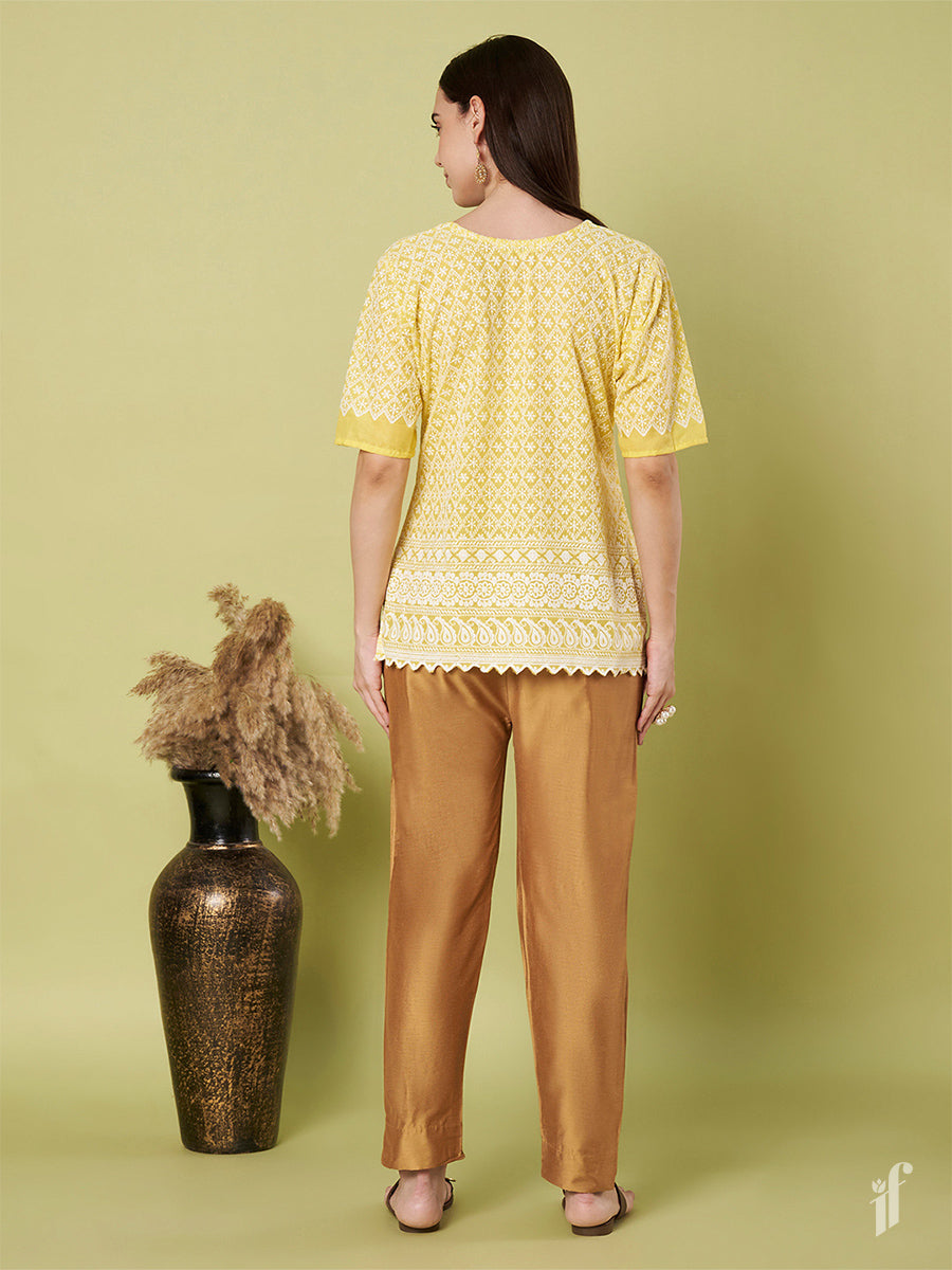 Gold Metallic Straight Pants