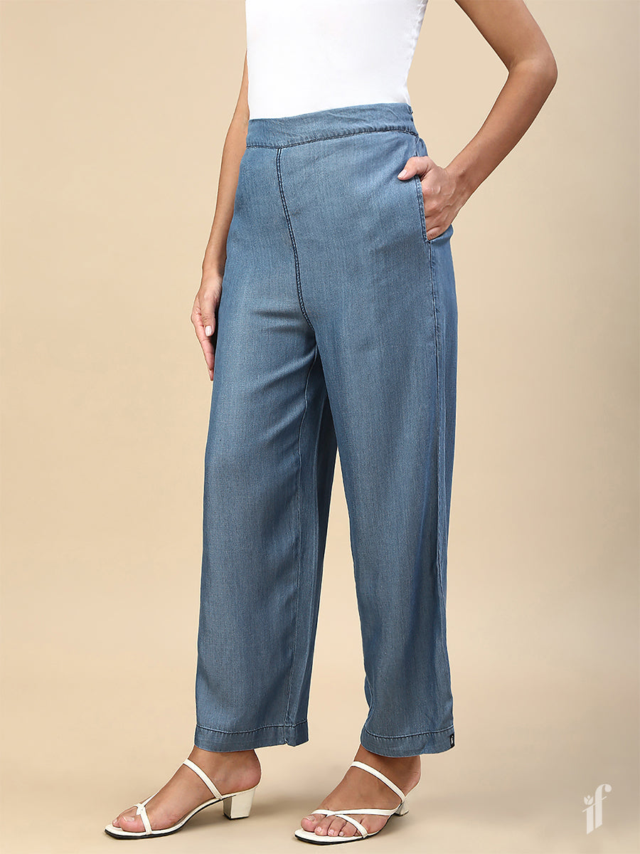 Soft Denim Palazzo Pants