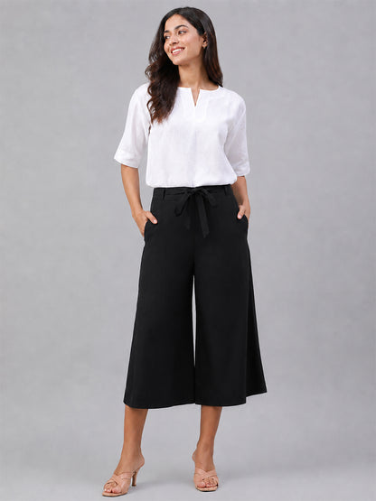Rayon Culottes Black Pant