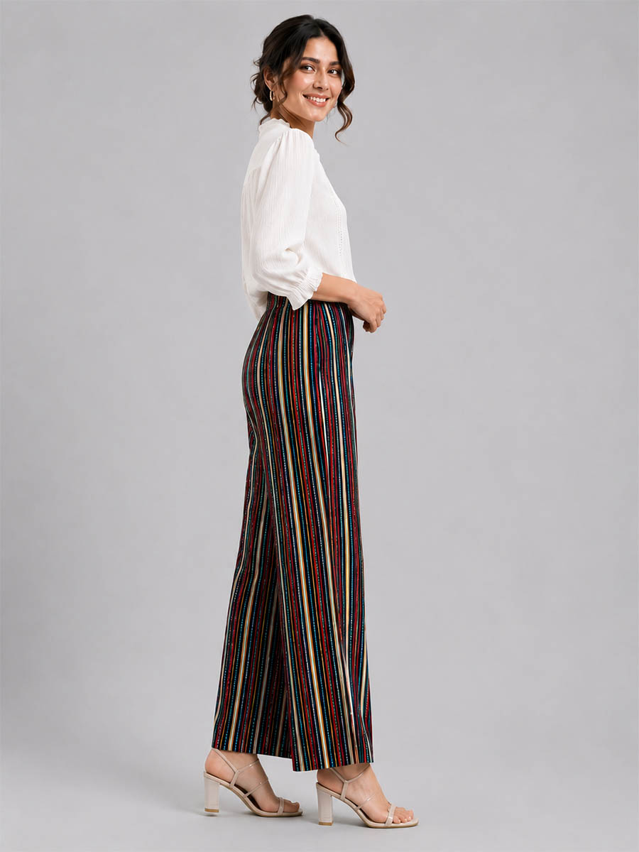 Black AOP Printed Palazzo