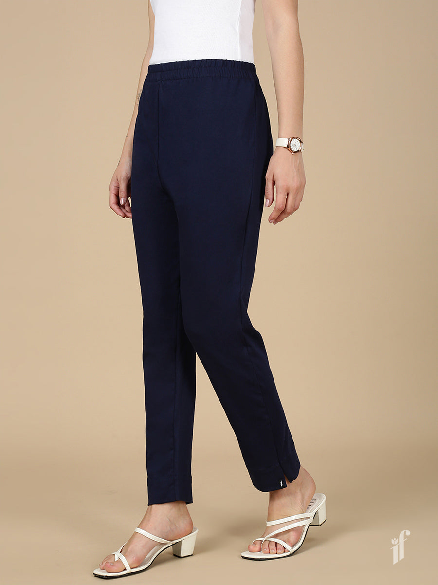 Navy Knitted Kurti Pant