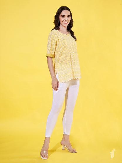 White Cotton 7/8 Leggings