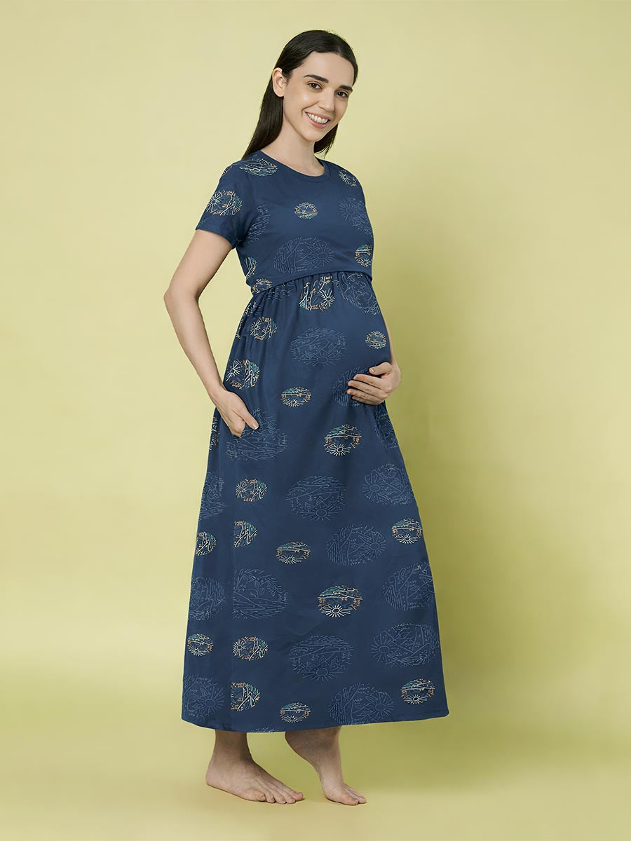 N Green AOP Printed Maternity