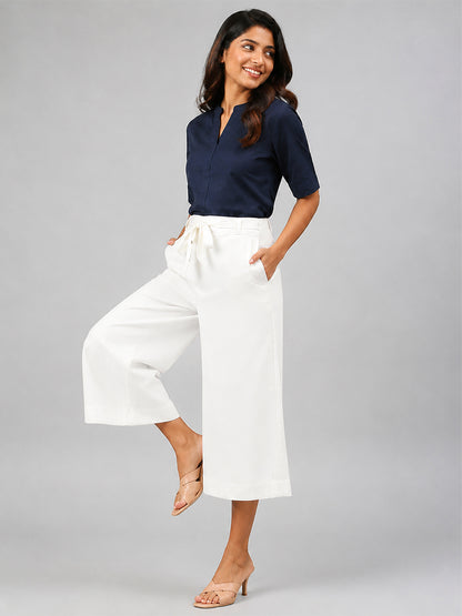 Rayon Culottes Black White