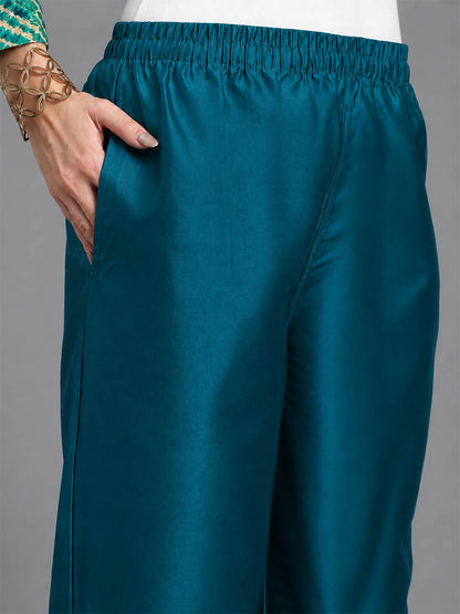 Silky Kurti Pant Rama Blue