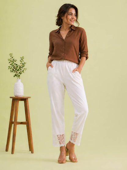 White Lace kurti Pant