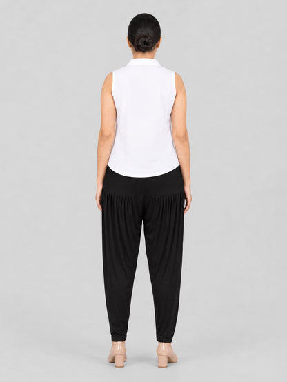 Black Cotton Patiala Pants