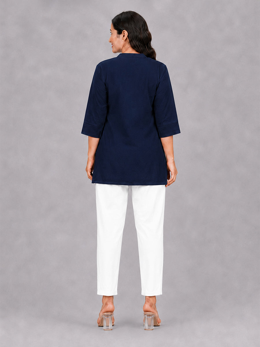 White Woven Kurti Pant