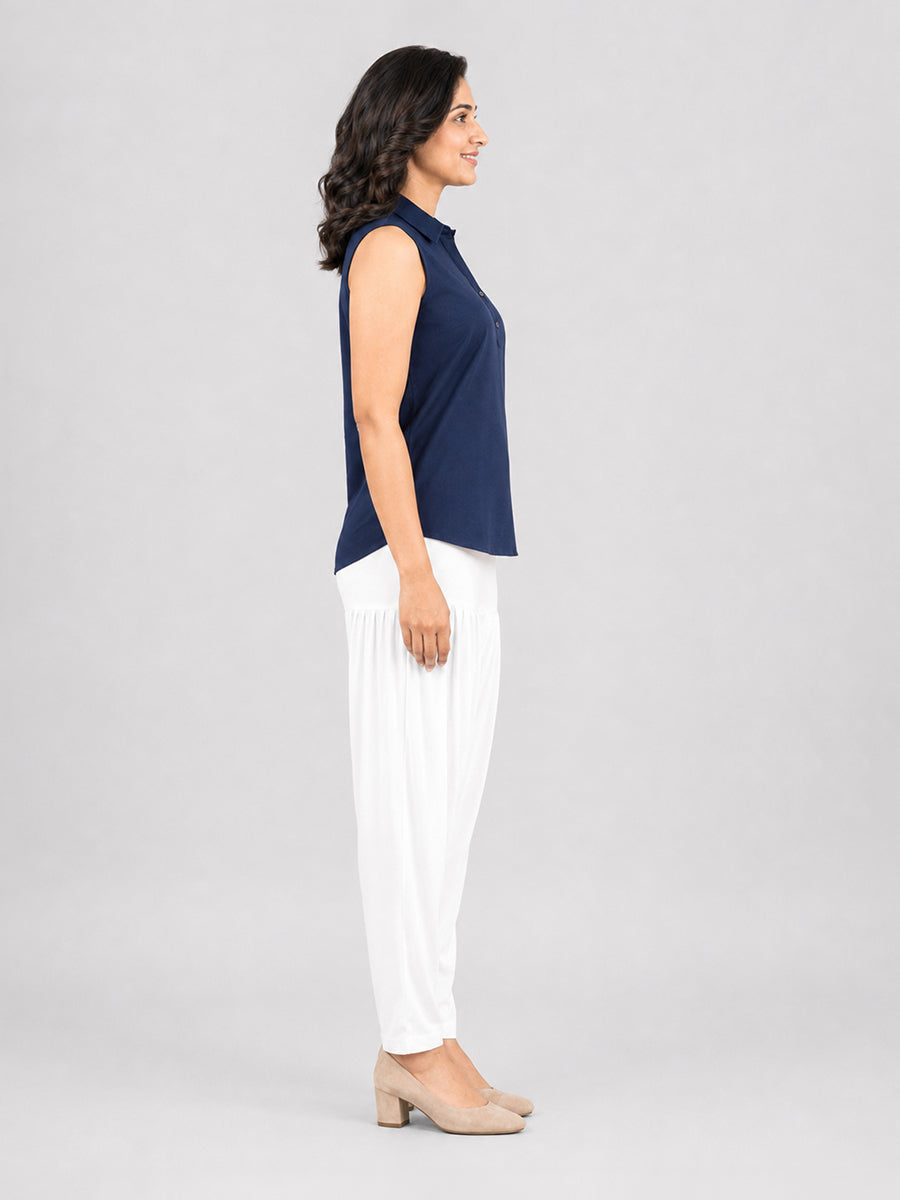 White Cotton Patiala Pants