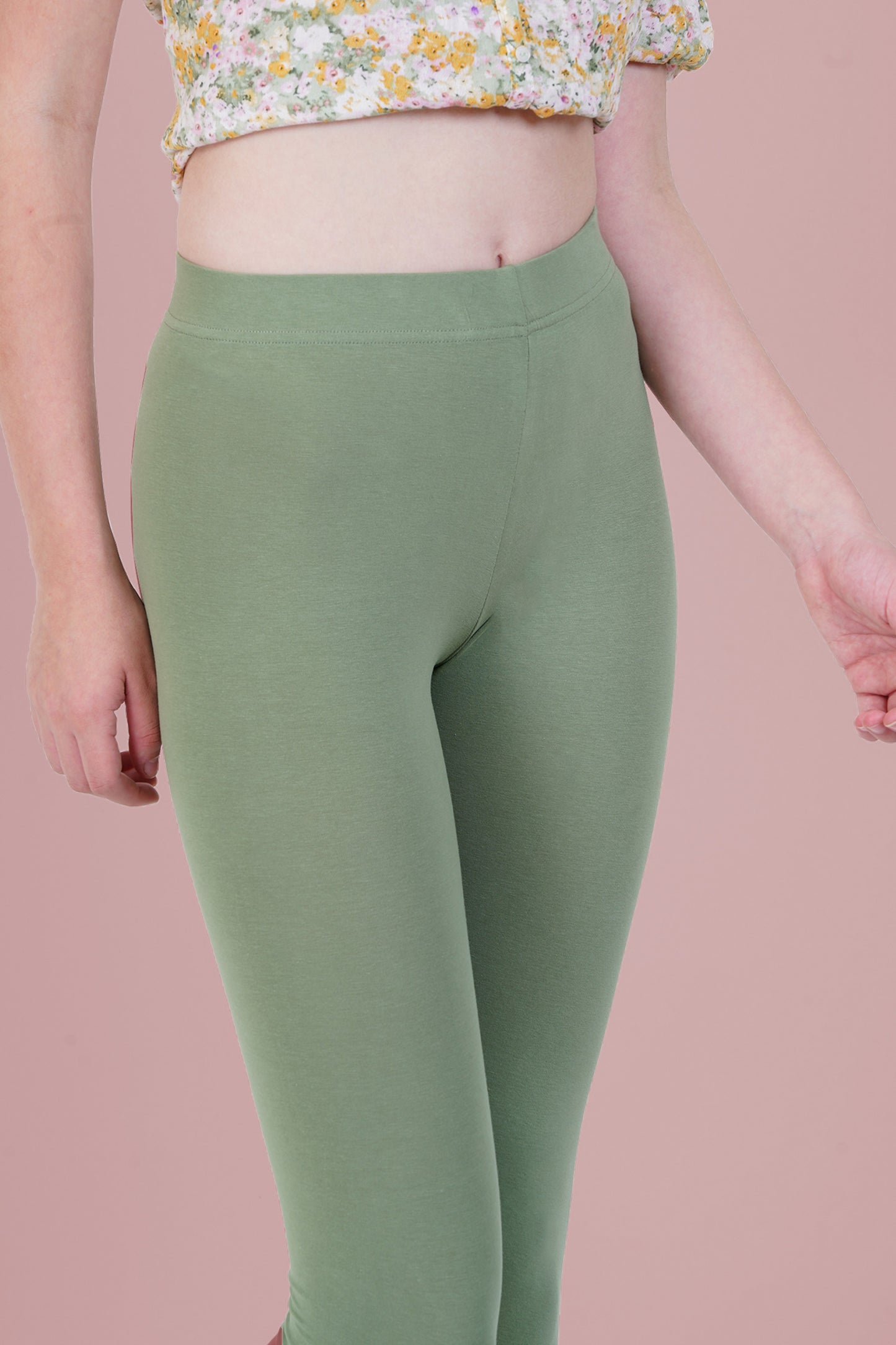 Water Cress Cotton Ankle Leggings