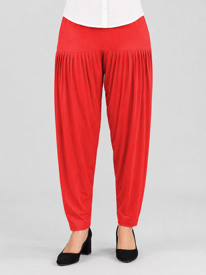 Red Cotton Patiala Pants