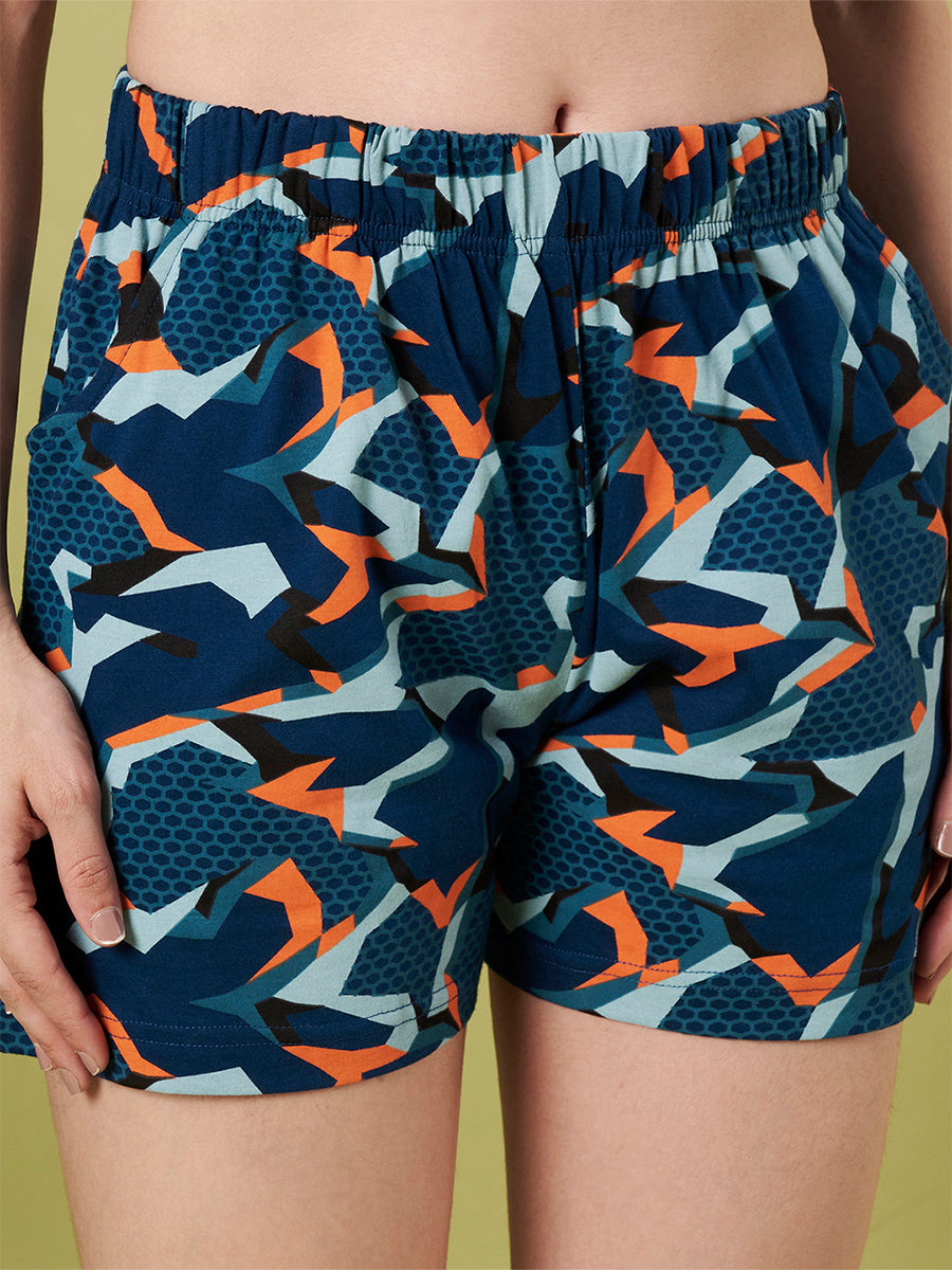 Navy AOP Shorts