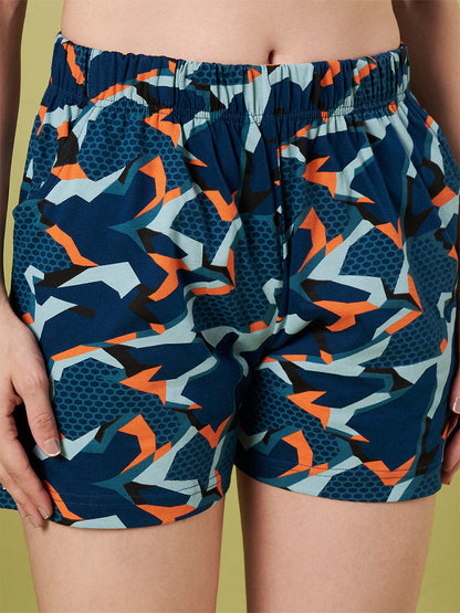 Navy AOP Shorts