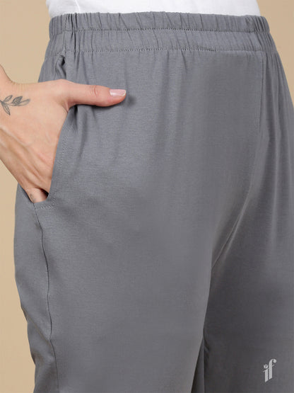 Grey Knitted Kurti Pant