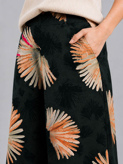 Black feather Printed Palazzo