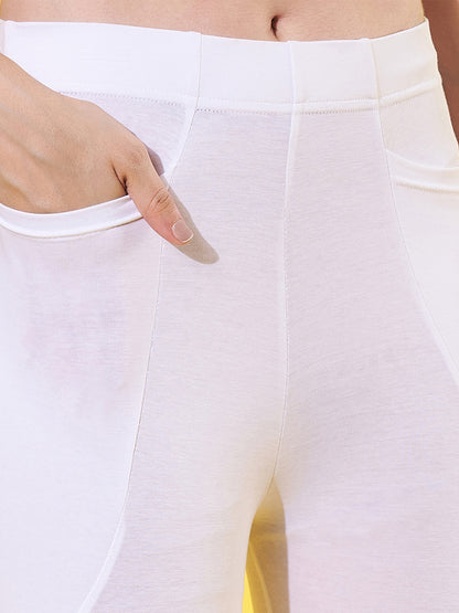 White Cotton 7/8 Leggings