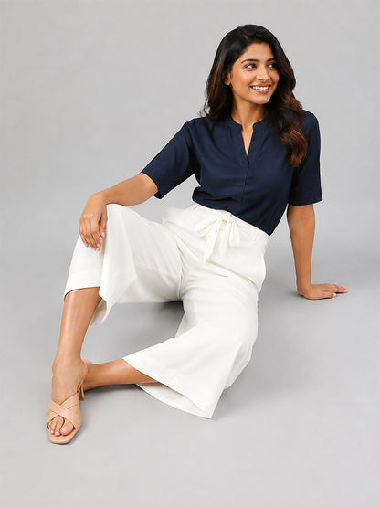 Rayon Culottes Black White