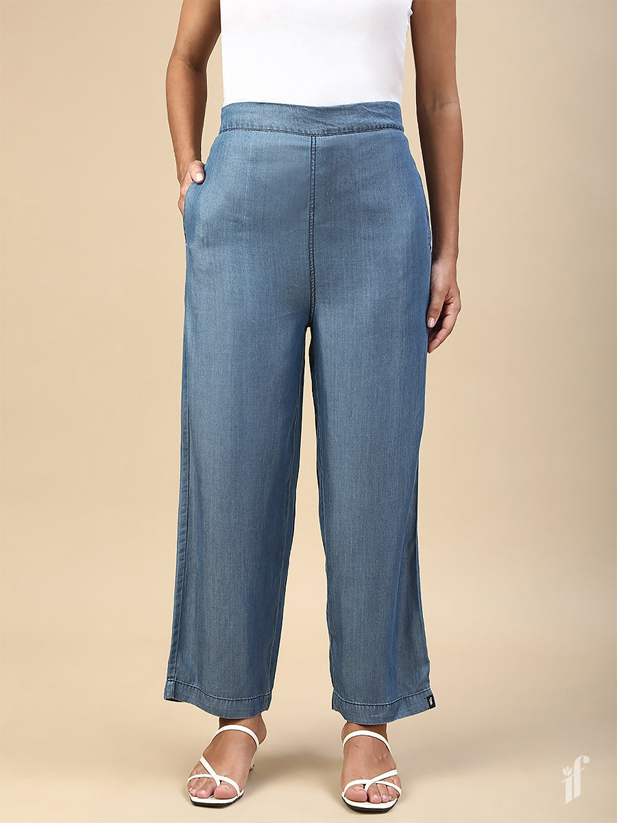 Soft Denim Palazzo Pants