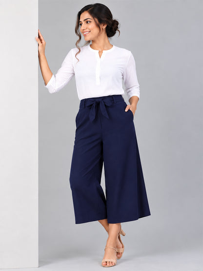 Rayon Culottes Navy